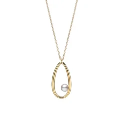 Moon Dew Akoya Cultured Pearl Pendant in 18K Yellow Gold