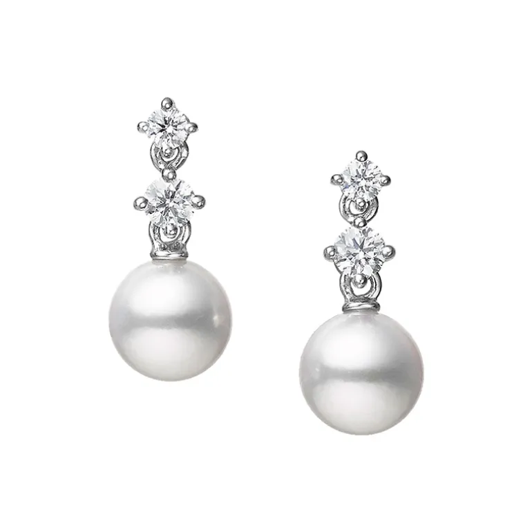 Morning Dew Akoya Cultured Pearl Drop Earrings