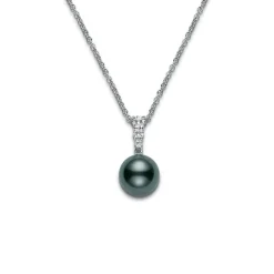 Morning Dew Black South Sea Cultured Pearl Pendant - White Gold