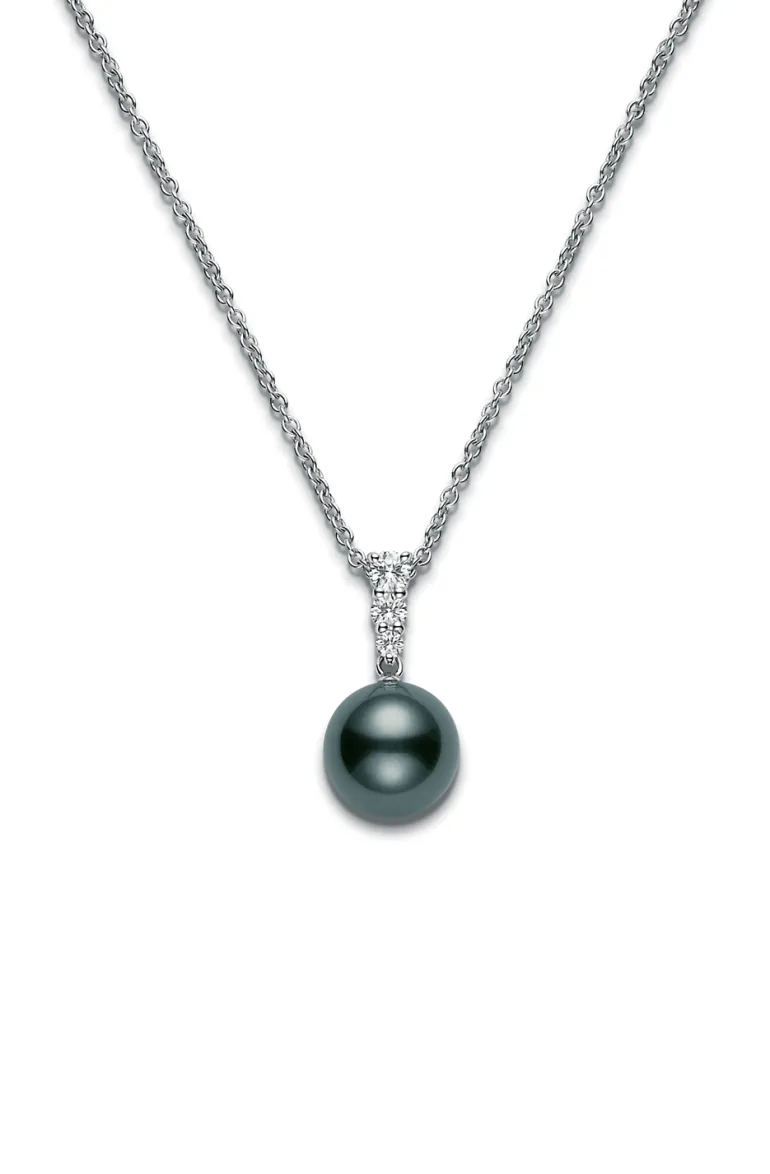 Morning Dew Black South Sea Cultured Pearl Pendant - White Gold