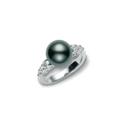 Morning Dew Ring - Akoya and Diamonds