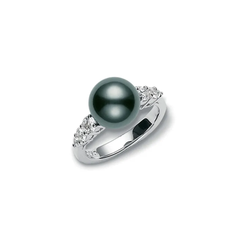 Morning Dew Ring - Akoya and Diamonds