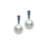 Morning Dew White South Sea with Blue Sapphire Earrings - Mikimoto