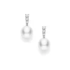 Morning Dew White South Sea Cultured Pearl Earrings - White Gold