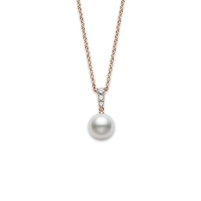 Morning Dew White South Sea Pearl Pendant in 18K Pink Gold
