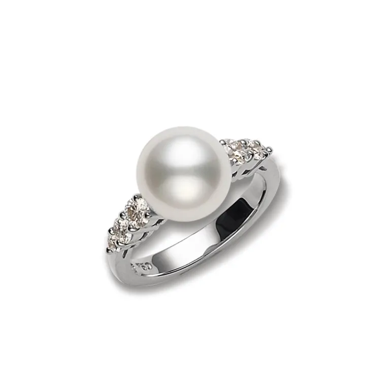 Morning Dew White South Sea Cultured Pearl Ring - White Gold