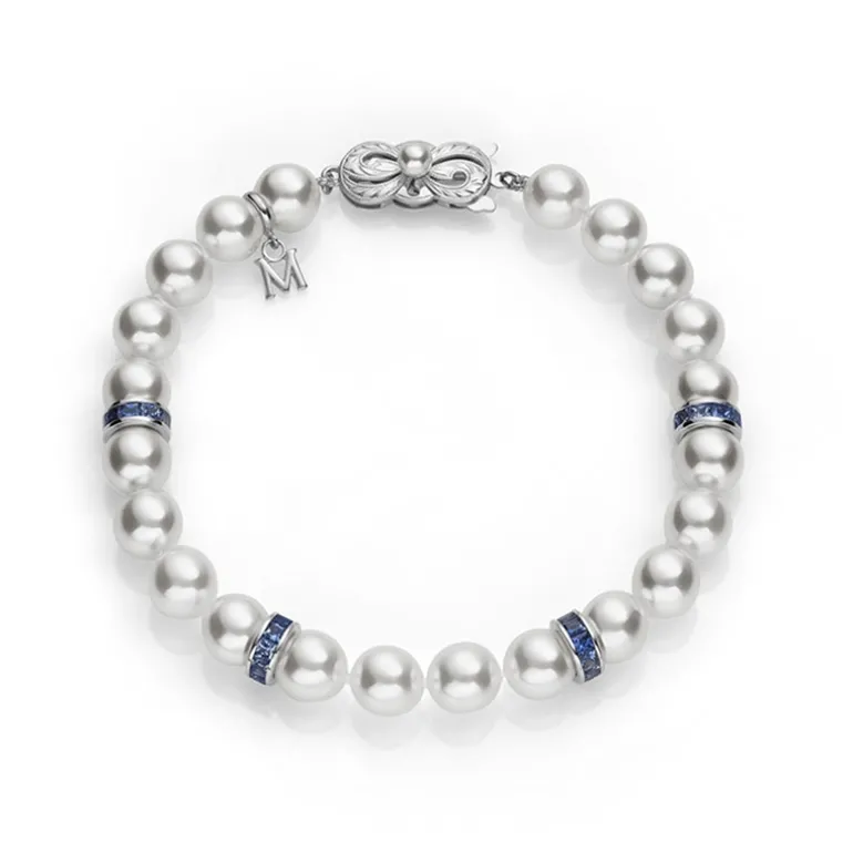 Ocean Bracelet-18k White Gold-A-7.5 x 7 mm