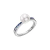 Ocean Collection Akoya and Sapphire Ring