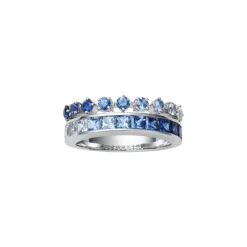 Ocean Collection Sapphire Ring in 18K White Gold