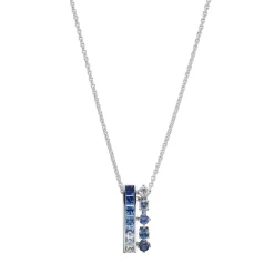 Ocean Collection Sapphire Pendant in 18K White Gold