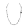 Ocean Collection Sapphire and Diamond Circle Necklace in 18K White Gold