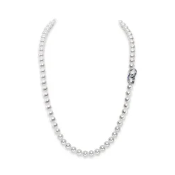 Ocean Collection Sapphire and Diamond Circle Necklace in 18K White Gold
