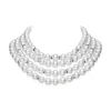 Ocean Collection White South Sea Cultured Pearl Necklace with Sapphire Rondelles in 18K White Gold