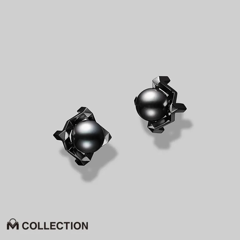 Passionoir M Collection Black South Sea Cultured Pearl Earrings MEQ10179BXXW | MIKIMOTO