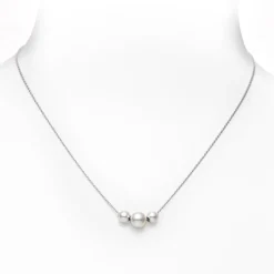 Pearls in Motion Akoya Cultured Pearl Necklace in 18K White Gold