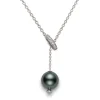 Pearls in Motion Black South Sea Cultured Pearl Pendant with Diamonds in 18K White Gold