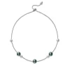 Pearls in Motion Black South Sea and Akoya Cultured Pearl Necklace with Diamonds in 18K White Gold