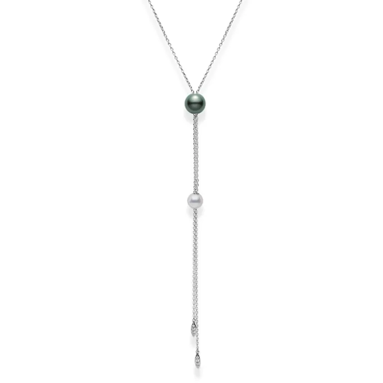 Pearls in Motion Multi Pearl Pendant in 18K White Gold