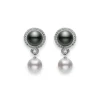 Petit Soleil Akoya and Black South Sea Cultured Pearl Earrings