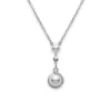 Petit Soleil Akoya Cultured Pearl Drop Pendant in 18K White Gold