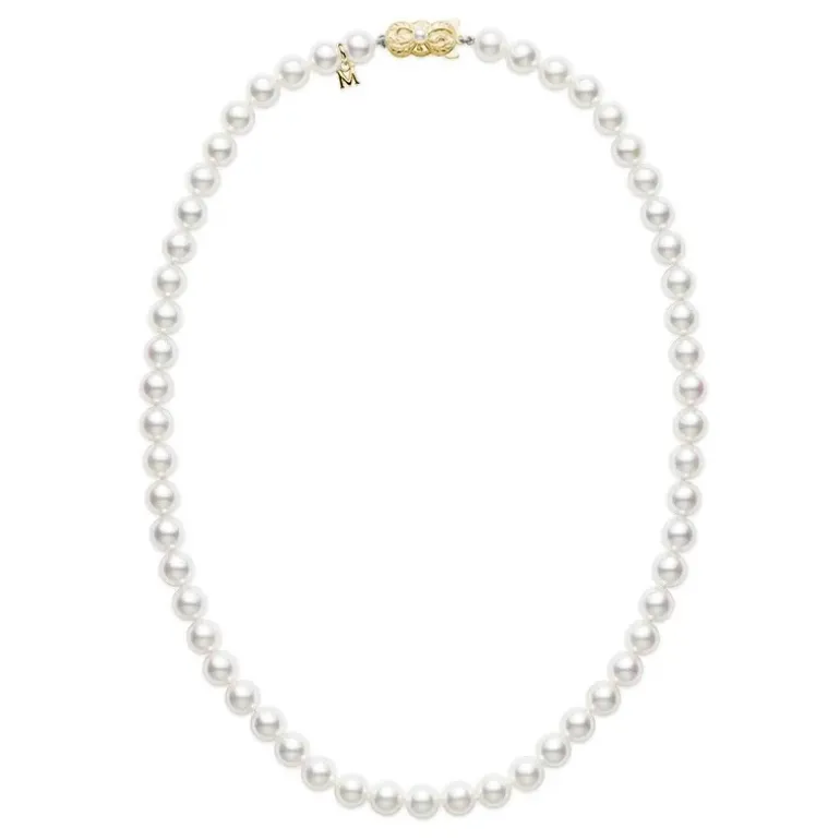18" Akoya Cultured Pearl Strand Necklace – 18K Yellow Gold Clasp