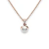 Rose Gold Pearl Pendant, Twist Pendant - Mikimoto