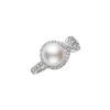 Ruyi Collection Akoya Cultured Pearl and Diamond Ring in 18K White Gold