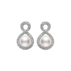 Ruyi Collection Akoya Cultured Pearl and Diamond Earrings