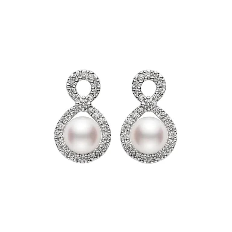 Ruyi Collection Akoya Cultured Pearl and Diamond Earrings