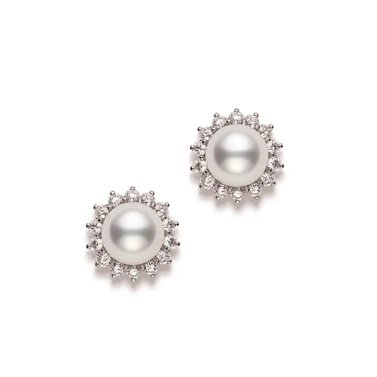Sunburst Earrings - white gold