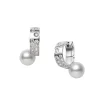 Universe Elements Akoya Cultured Pearl and Diamond Earrings in 18K White Gold