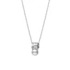 Universe Elements Akoya Cultured Pearl and Diamond Pendant in 18K White Gold