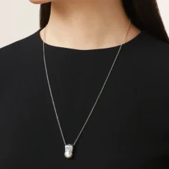 Universe Elements White South Sea Cultured Pearl and Diamond Pendant