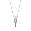V Code Akoya Cultured Pearl Sapphire and Spinel Pendant in 18K White Gold