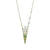 V Code Akoya Cultured Pearl Diamond and Garnet Pendant in 18K Yellow Gold
