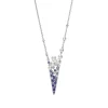 V Code Akoya Cultured Pearl, Diamond and Sapphire Pendant in 18K White Gold