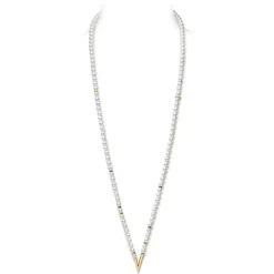 V Code Akoya Cultured Pearl Neckalce in 18K Yellow Gold