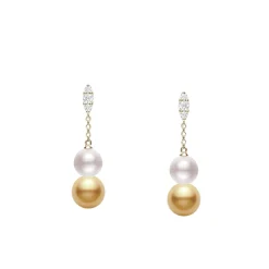 White Gold Pearl Earrings, Morning Dew Earrings - Mikimoto
