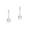 White Gold Pearl Earrings, Morning Dew Earrings - Mikimoto