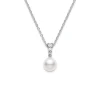 White Gold Pearl Pendant, Morning Dew - Mikimoto