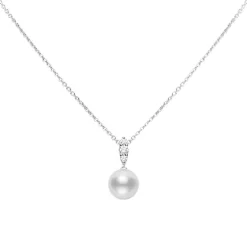 White Gold Pearl Pendant, Morning Dew - Mikimoto