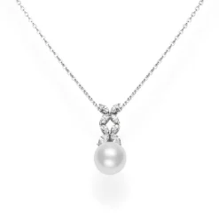 White South Sea and Diamond Pendant