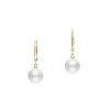 White South Sea Cultured Pearl Drop Earrings in 18K Yellow Gold