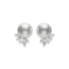 White South Sea Cultured Pearl and Diamond Classic Earrings in 18K White Gold