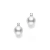 White South Sea Cultured Pearl and Diamond Earrings in Platinum