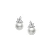 White South Sea Cultured Pearl and Diamond Earrings