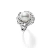 White South Sea Cultured Pearl and Diamond Circle Ring