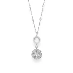 White South Sea Cultured Pearl Pendant with Diamonds