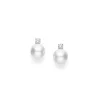 White South Sea Cultured Pearl Earring with Diamond