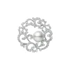 White South Sea Cultured Pearl and Diamond Brooch in 18K White Gold